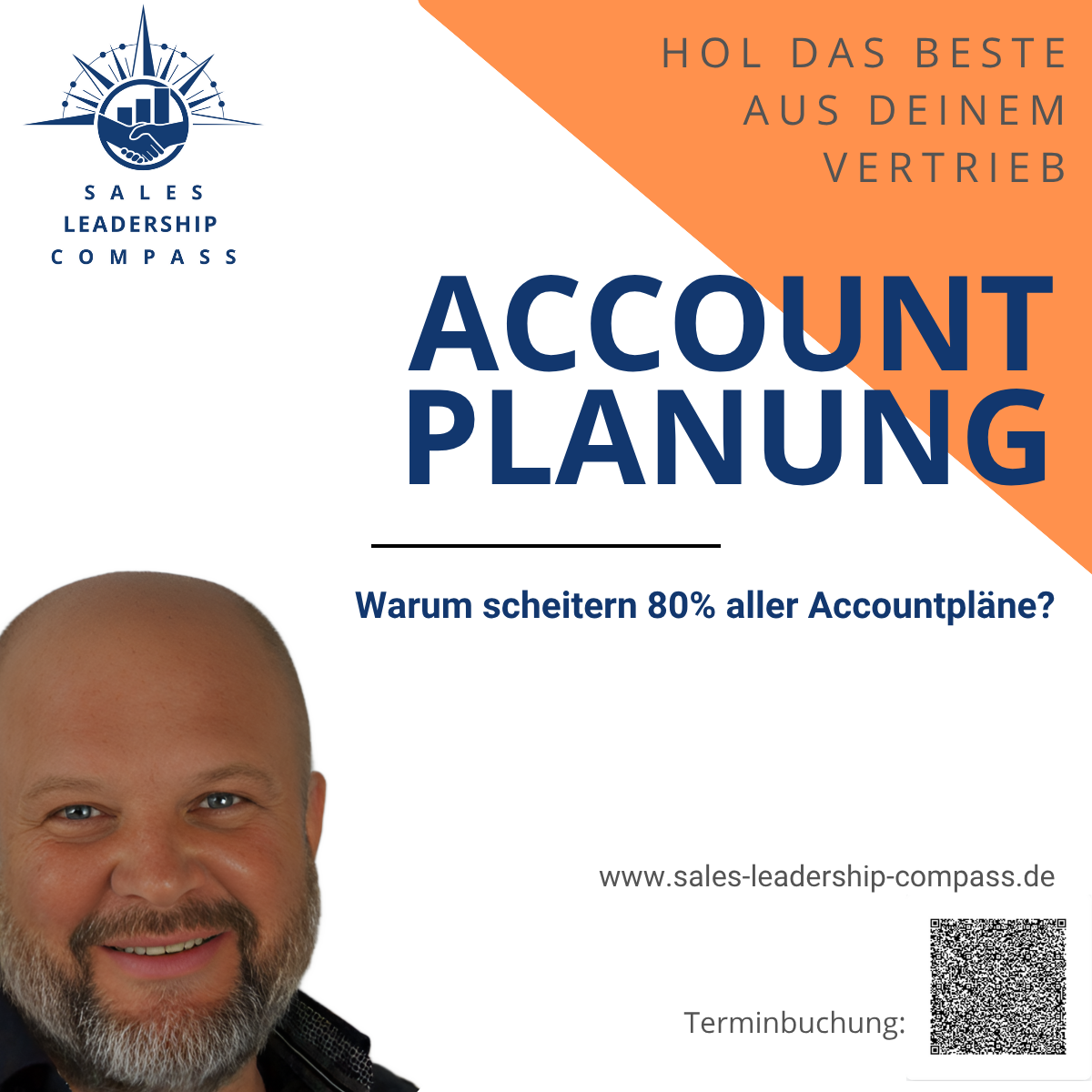 Foto mit Firmenlogo Sales-Leadership-Compass und Titel: Account Planung - warum scheitern 80% aller Accountpläne